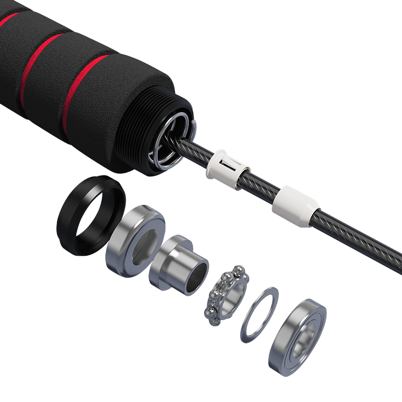 Corde à sauter à poignée en éponge TS-2 à 5 fentes pour adultes