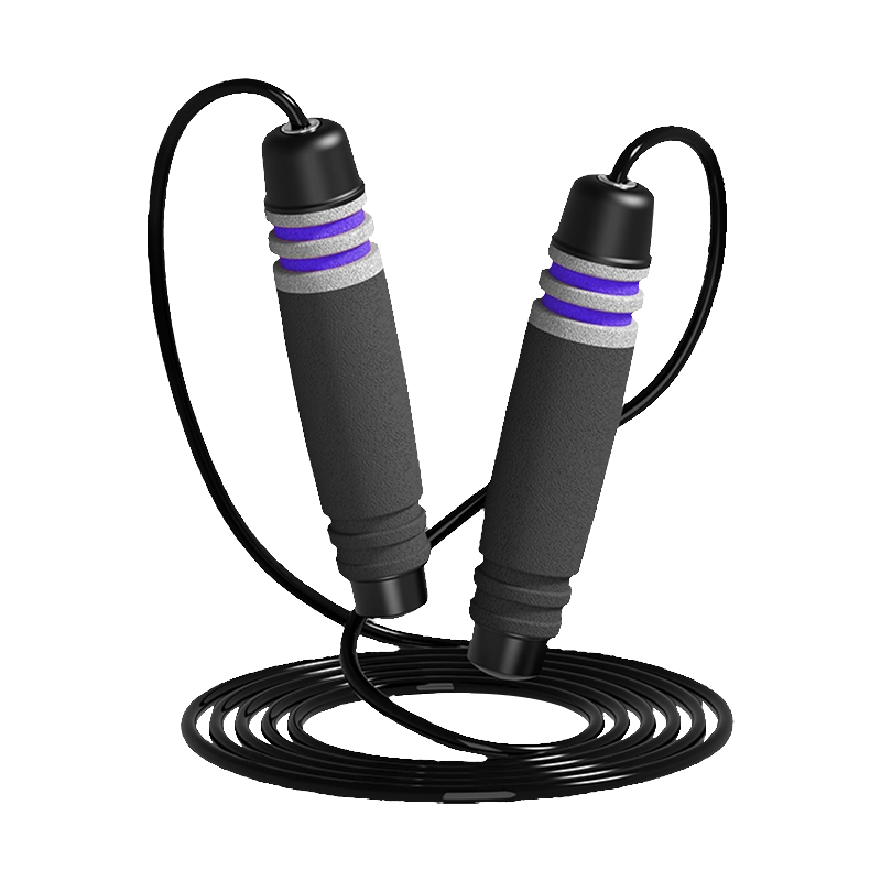 Corde à sauter à tête unique couleur/7 rainures en forme de tambour, poignée en éponge pour adultes, TS-3