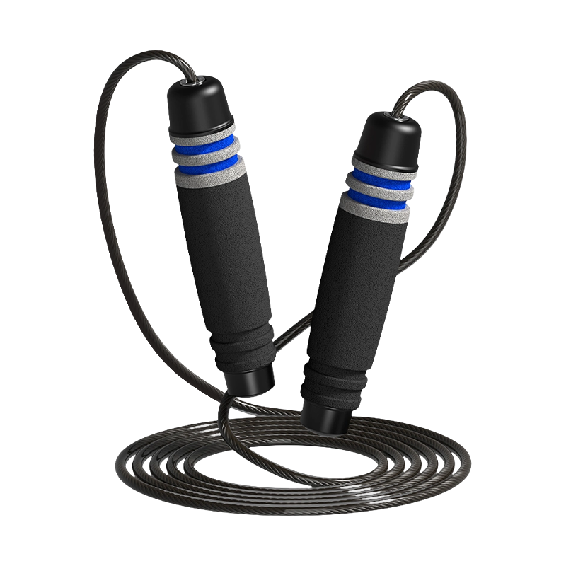 Corde à sauter à tête unique couleur/7 rainures en forme de tambour, poignée en éponge pour adultes, TS-3