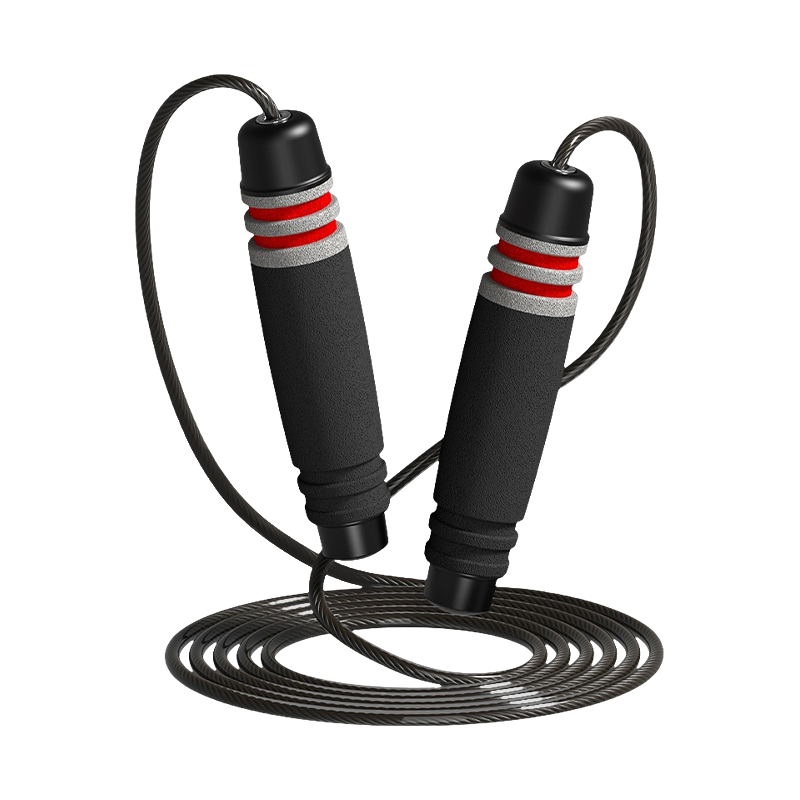 Corde à sauter à tête unique couleur/7 rainures en forme de tambour, poignée en éponge pour adultes, TS-3