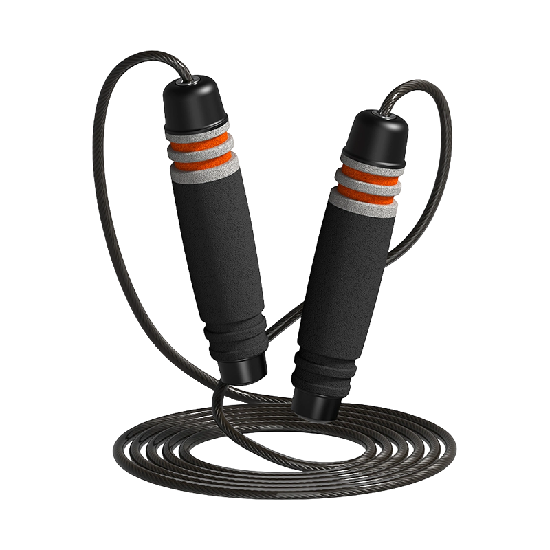 Corde à sauter à tête unique couleur/7 rainures en forme de tambour, poignée en éponge pour adultes, TS-3